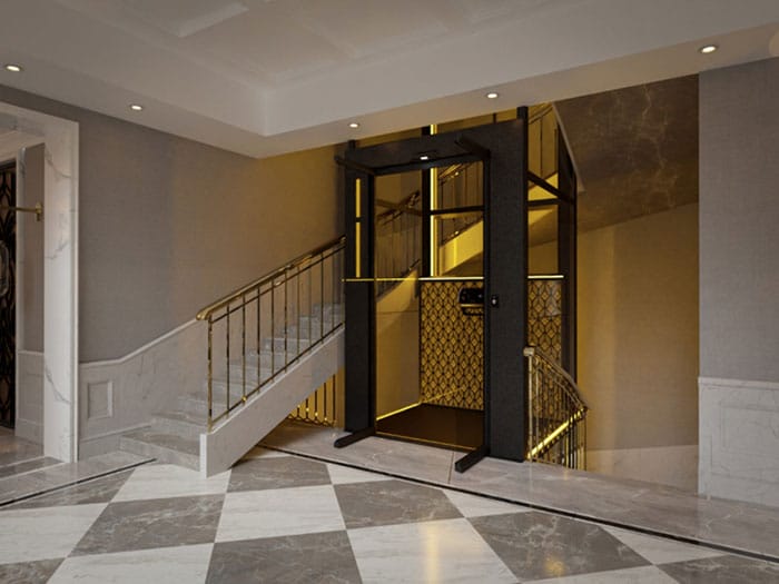 ลิฟท์บ้านรุ่น V80 Galaxy สไตล์แพลตฟอร์ม เปิดประตูได้ 3 ทิศทาง