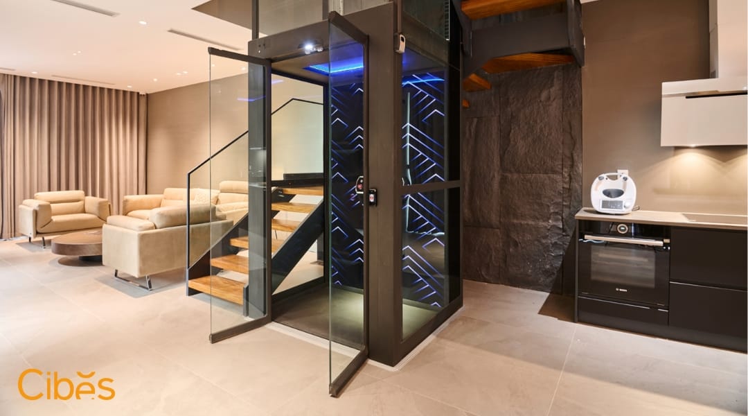ประตูซาลูน Saloon Door Cibes Lift have 'Saloon door' for customers too, V90i is the high-end functions for your home lift.