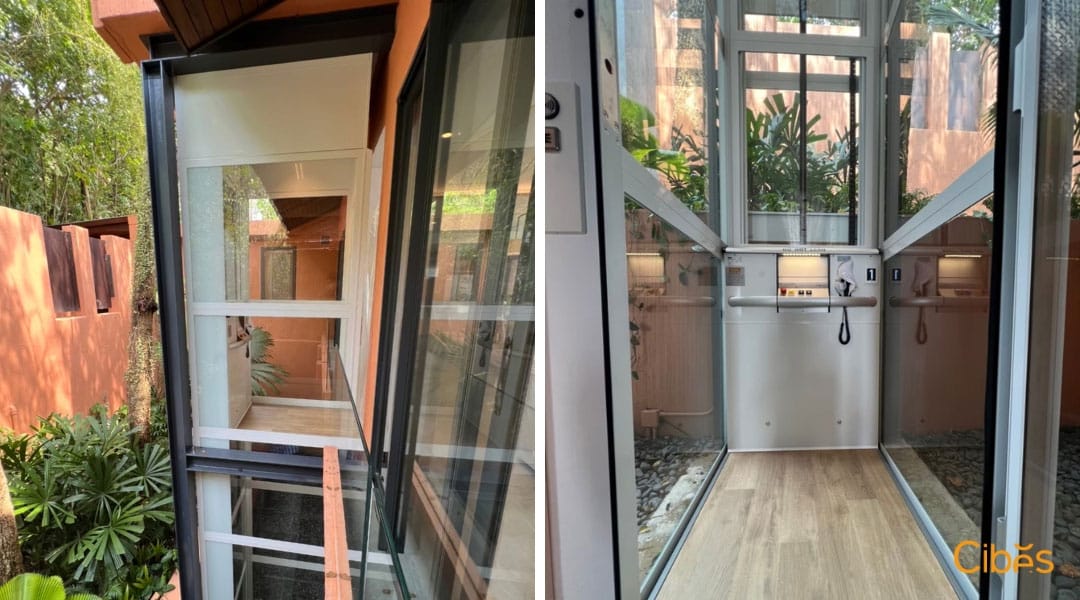 cibes phuket showroom 02 Cibes Lift รุ่น Classic ที่ติดตั้งแบบกึ่งกลางแจ้ง