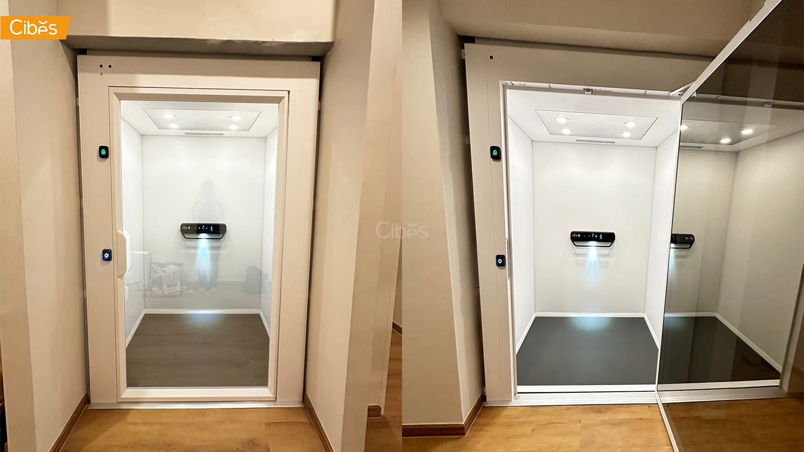 Cibes lift K.Attapol Home elevator Cibes V70 Elegance ลิฟท์บ้าน 3 ชั้น สี Organic Signal White (ขนาด 1110×1415)| ภาพตัวอย่างลิฟท์บ้าน