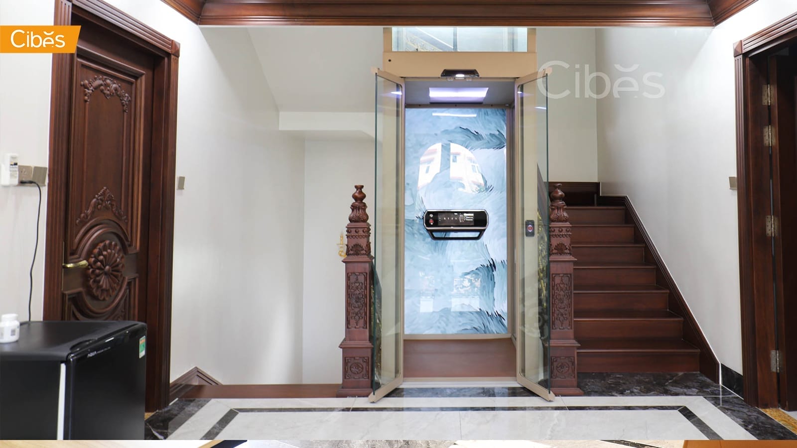 Cibes lift ลิฟท์บ้าน ลิฟท์ขนาดเล็ก ลิฟท์กระจกกลางบันได 1