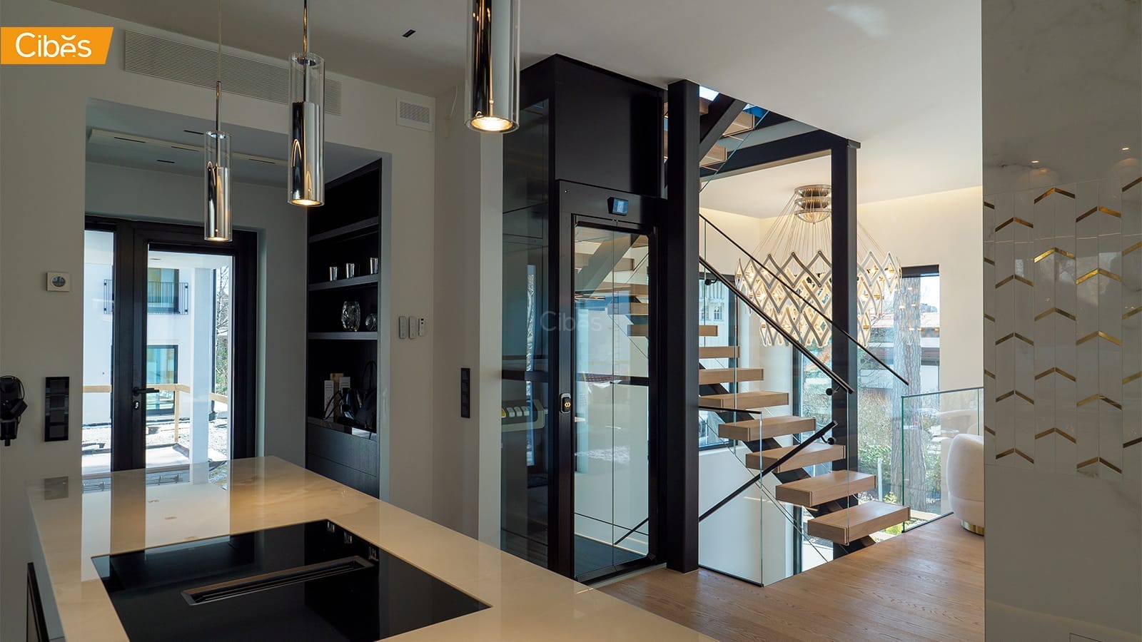 CibesCloudPlus ลิฟต์บ้านโมเดิร์น ลิฟท์หรู ลิฟท์กลางบันได 1