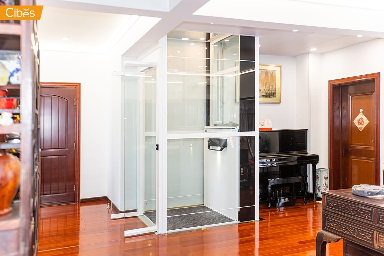 cibes V80 ele ลิฟท์บ้านสีขาว ลิฟท์บ้านกระจก 2 cibes V80 ele ลิฟท์บ้านสีขาว ลิฟท์บ้านกระจก 2